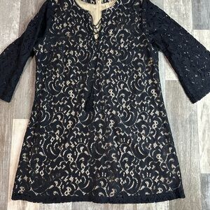 Xilaration XL Womens Blouse, Cream, Black, lacy